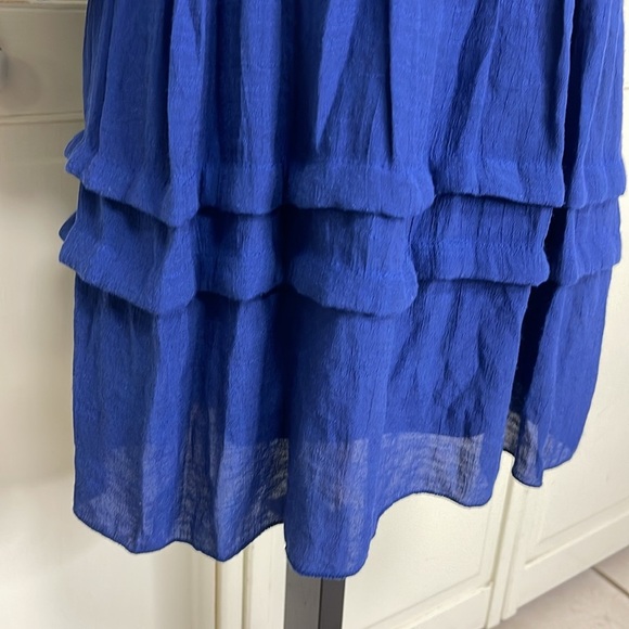 J.Gee Women’s Navy Off The Shoulder Baby Doll Crochet Lace Shirt Dress Sz PM - Picture 6 of 13